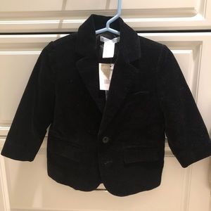 Boys Janie and Jack Black velour blazer